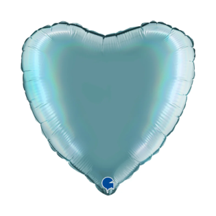 18 inch Heart Rainbow Holographic chrome Tenerife Sea Foil Balloons