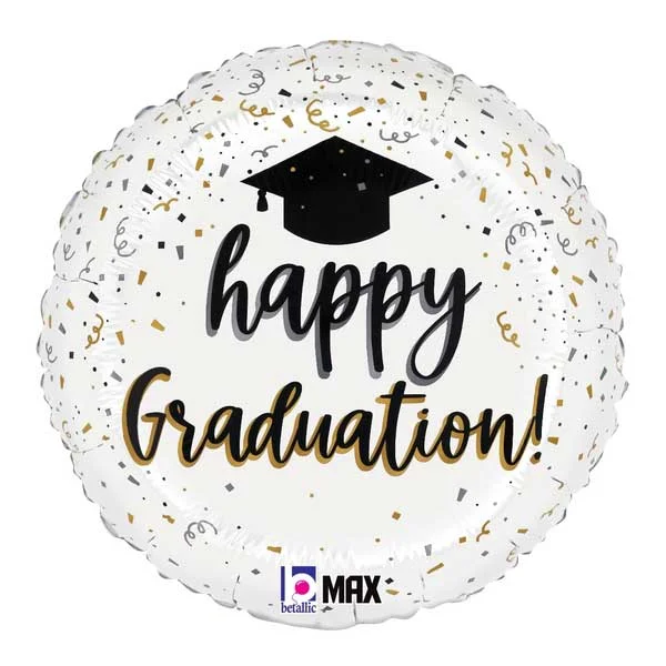 18 inch Satin Graduation Confetti Foil balloon