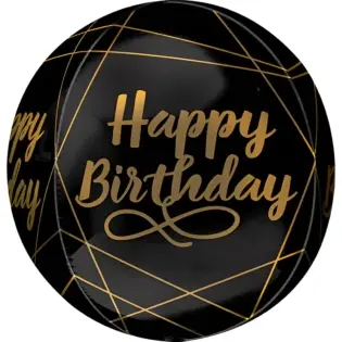 15" Elegant Happy Birthday Orbz Foil Balloons