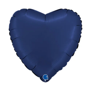 18" Heart Satin Blue Navy Foil Balloons