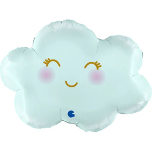 30" Cloud Satin Pastel Blue Foil balloon