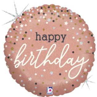 18" Rose Gold Confetti B Day balloon
