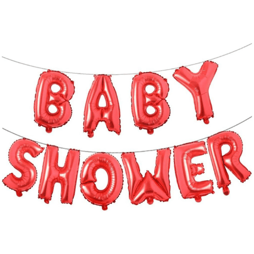 Red Baby Shower banner