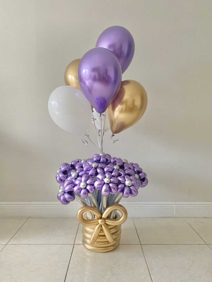 Chrome Balloons flowers bouquet