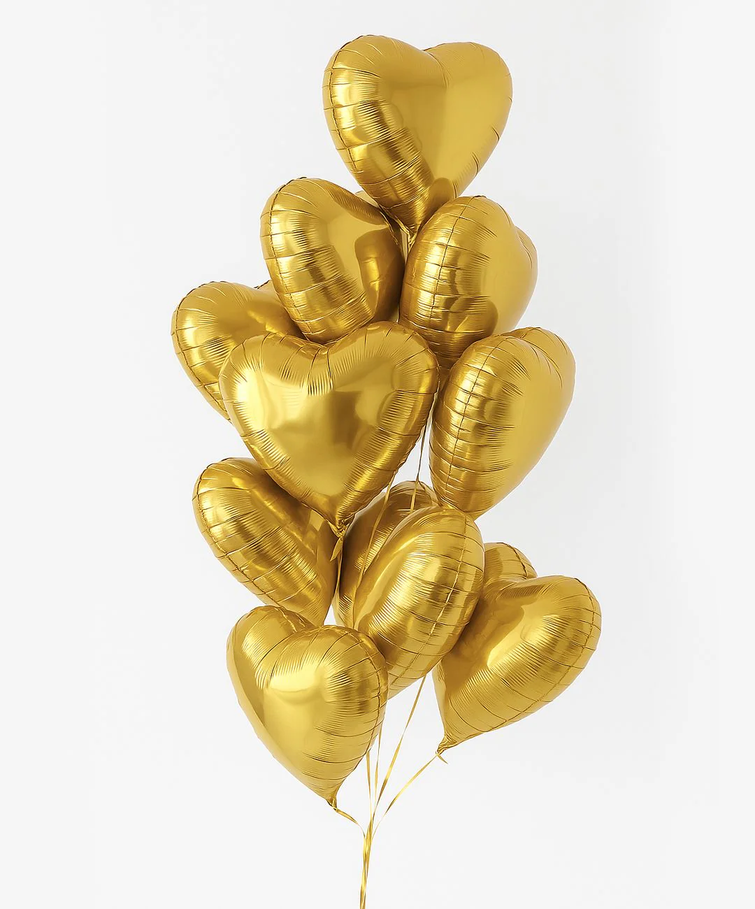 Gold heart balloons delivery in Abu Dhabi - بالونات قلوب ذهبية هيليوم في أبوظبي