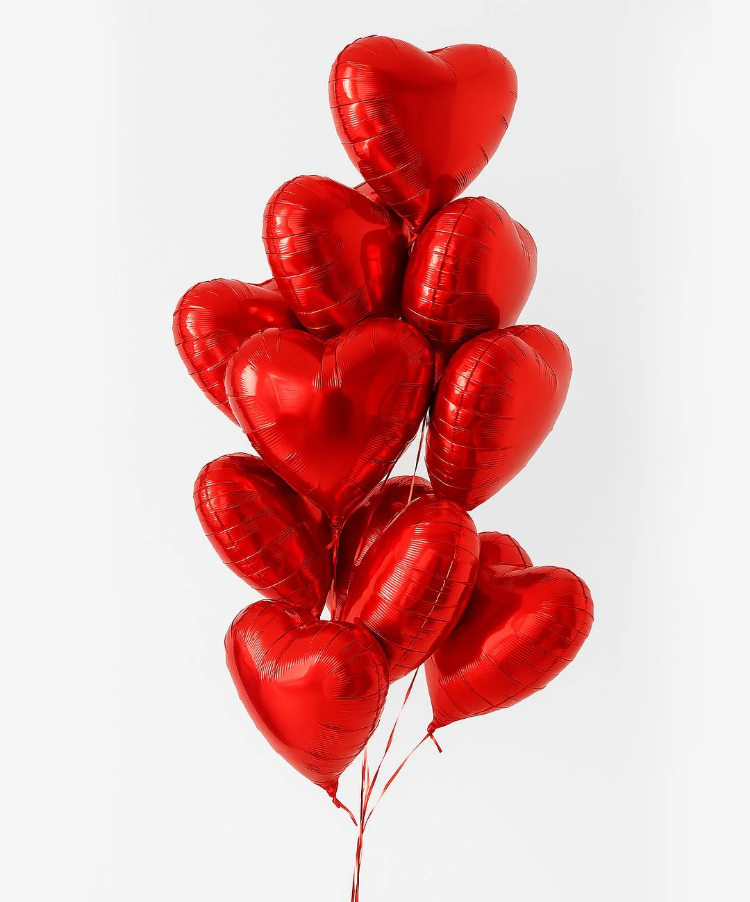 Red Heart Balloons Helium Bouquet Delivery in Abu Dhabi