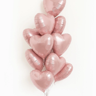 Pink Heart Balloon Helium Bouquet Abu Dhabi - محل بالون ابوظبي - باقة بالونات قلب وردي