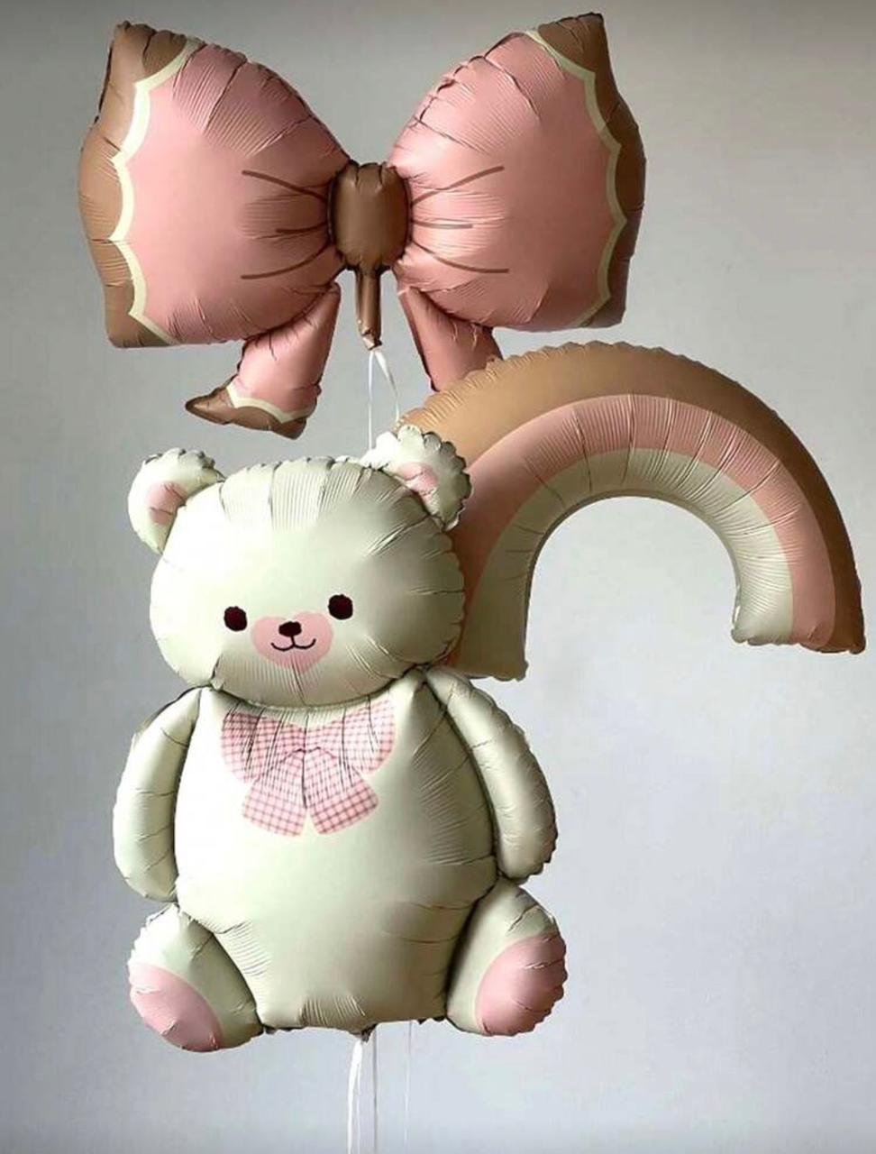 Baby Girl Pink Teddy Bear Retro balloon