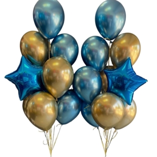 Blue Chrome Balloons