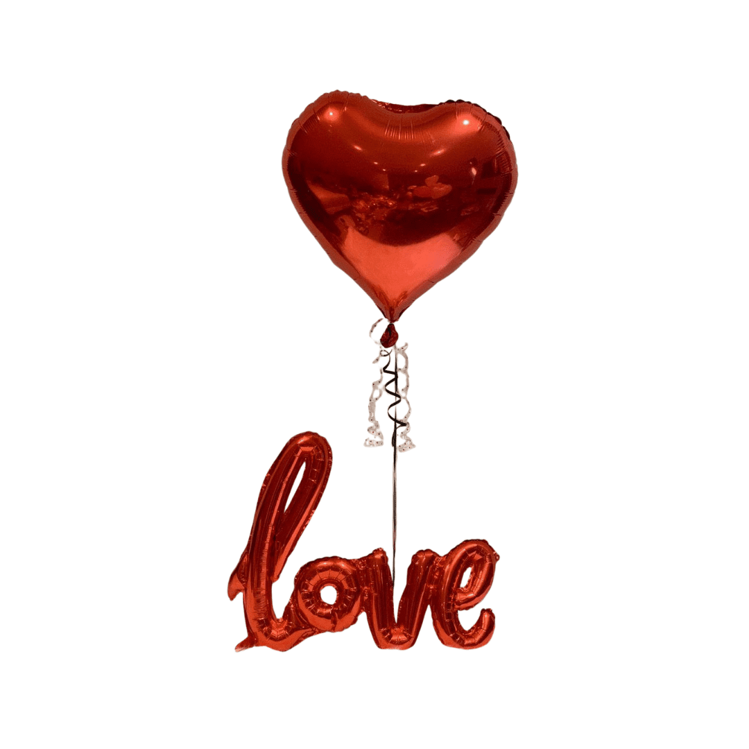 بالونات قلب أحمر - محل بالون ابوظبي - Red Heart Love Balloons