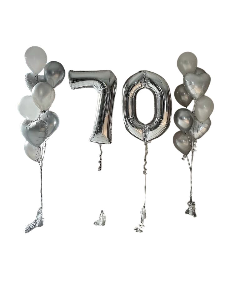 Silver Number Balloon Delivery Abudhabi