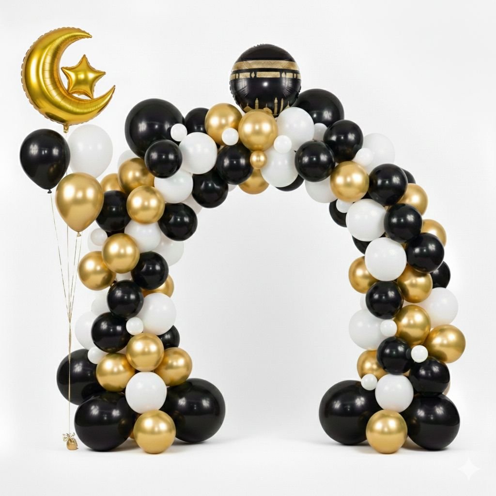 Umrah Mubarak Balloons Abu Dhabi - بالونات عمرة مباركة - محل بالون ابوظبي بالونوا