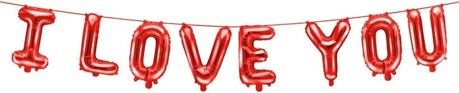I Love You Red Balloon Banner Abu Dhabi - بالون آي لوف يو أحمر أبوظبي