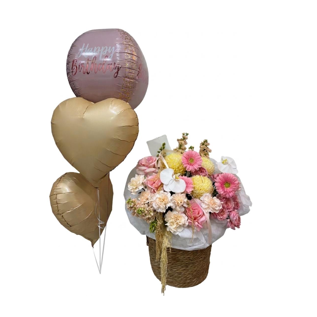 Birthday Flower & Balloons