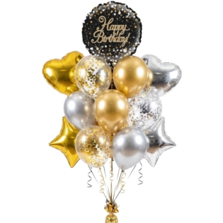 Birthday Gold Silver Balloons