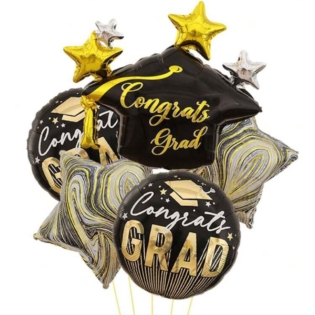 Congrats Graduation Helium Balloons Bouquet