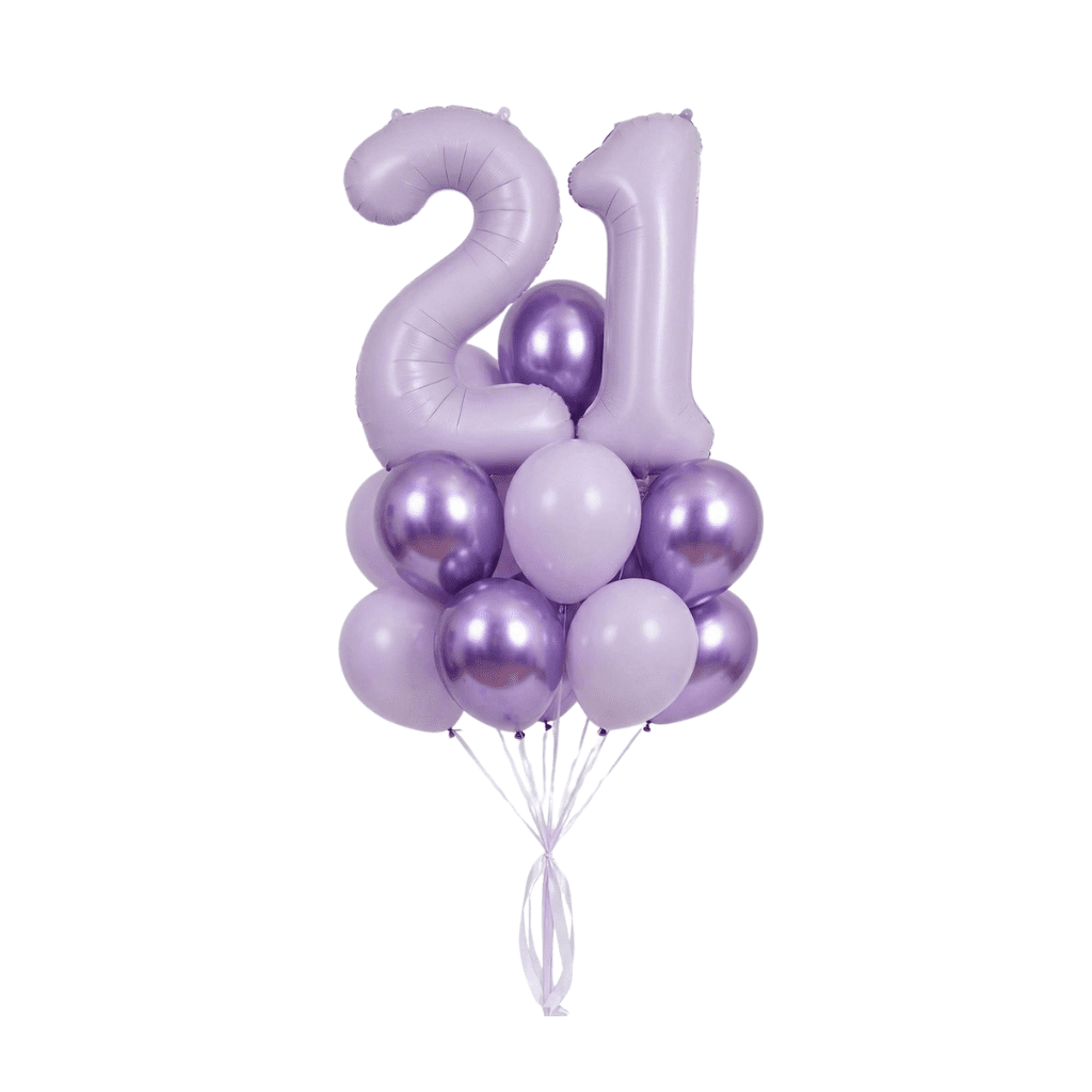 Pastel Purple Balloon Number Bouquet