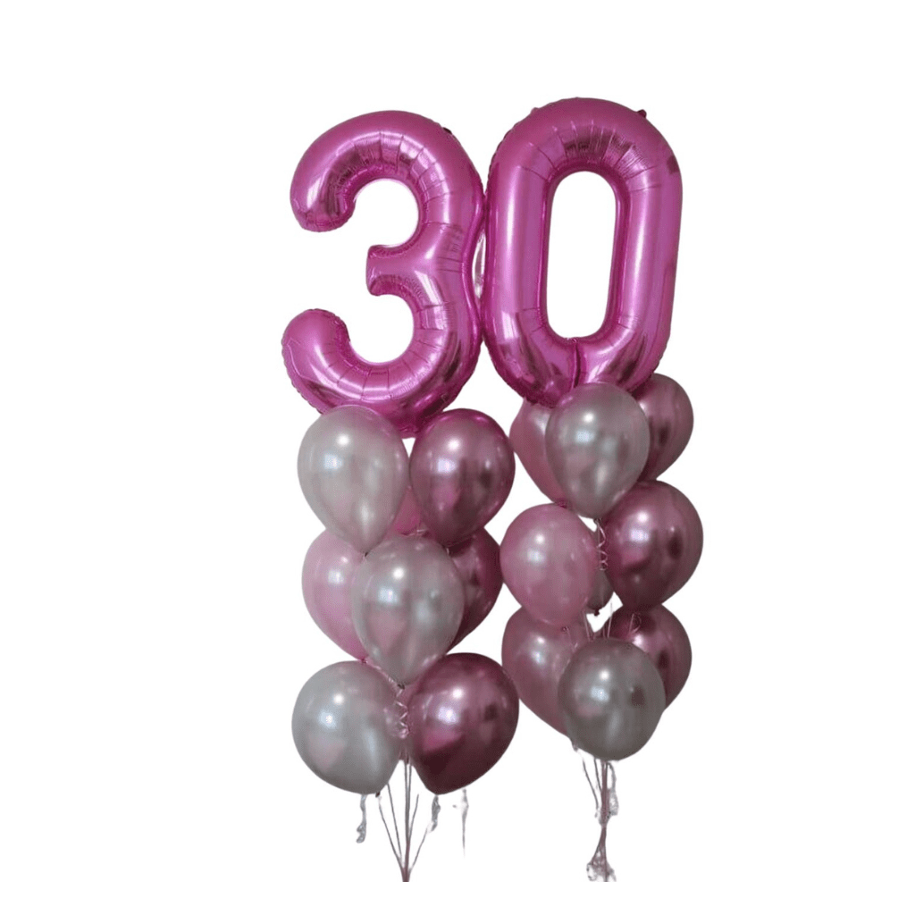 Pink Number Balloon Bouquet