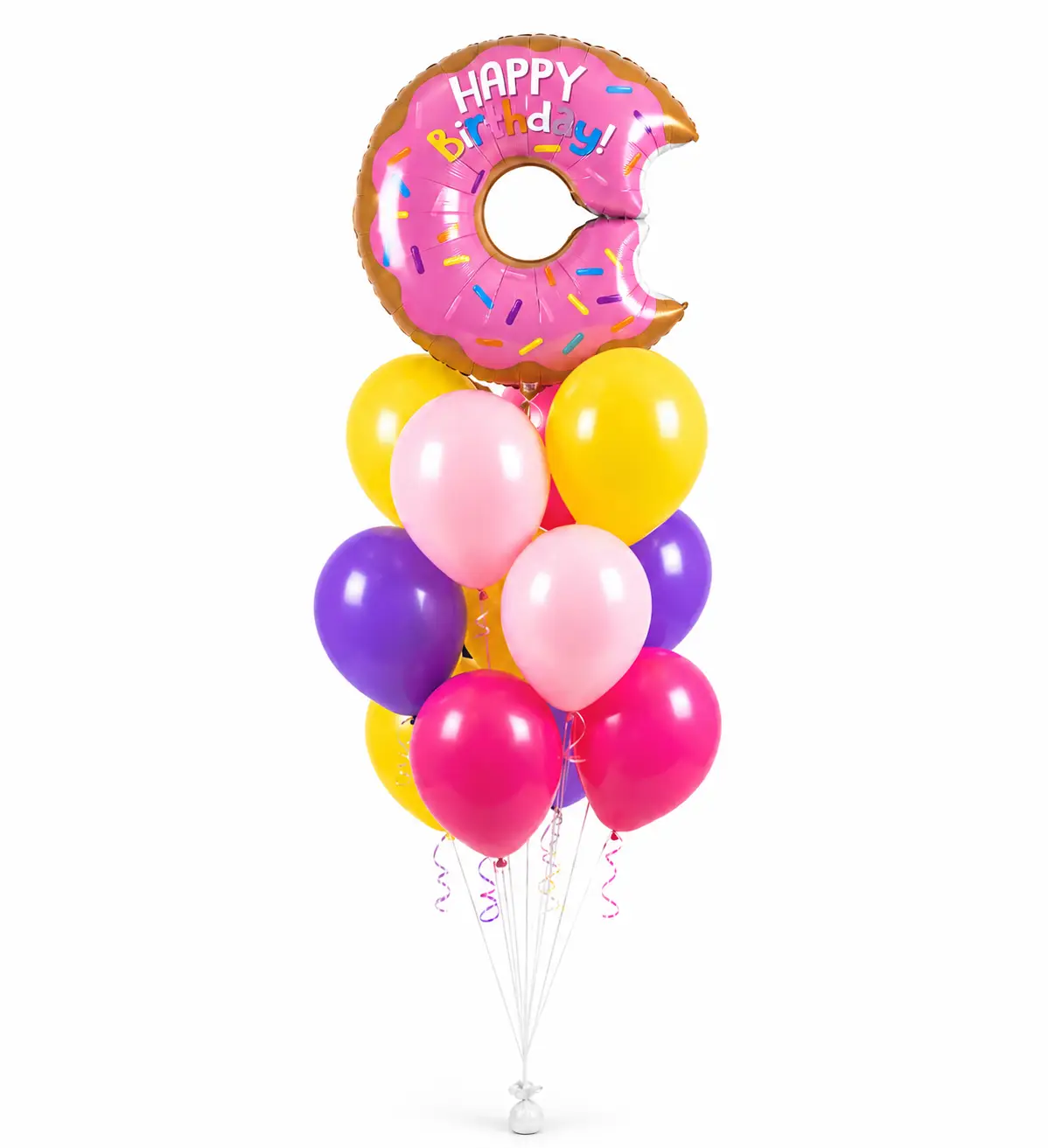Happy Birthday Dount Balloon with Helium Balloon