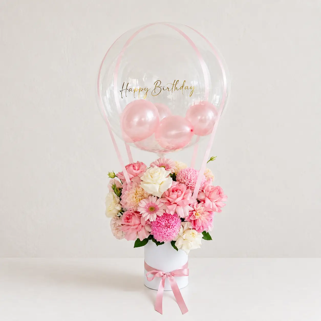Happy Birthday Flower Balloon Box